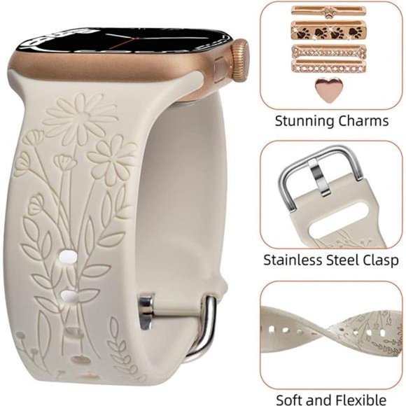 NEW Luxury Apple Watch Band with Dog Paw Charms main image 4